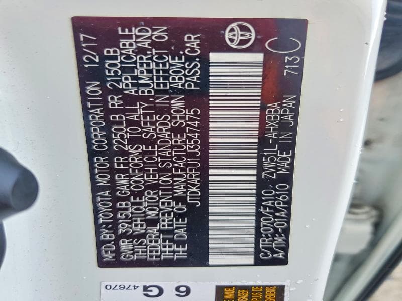 2018 TOYOTA PRIUS TWO ECO 13