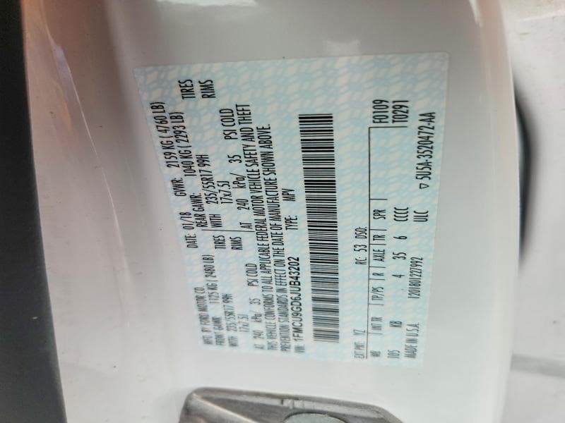 2018 FORD ESCAPE SE 14