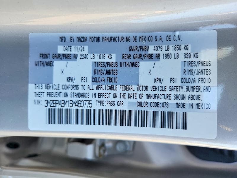 2025 MAZDA 3 SELECT SPORT 12