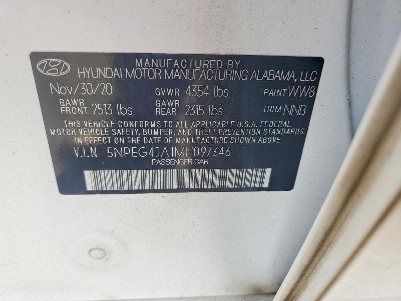 2021 HYUNDAI SONATA SE 12