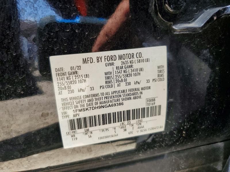 2022 FORD EXPLORER XLT 14