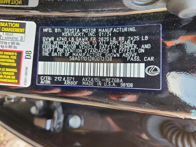 2024 LEXUS ES 250 BASE 13