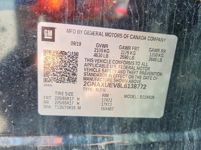 2020 CHEVROLET EQUINOX LT 12