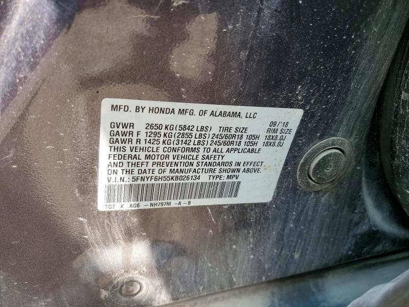 2019 HONDA PILOT EXL 13