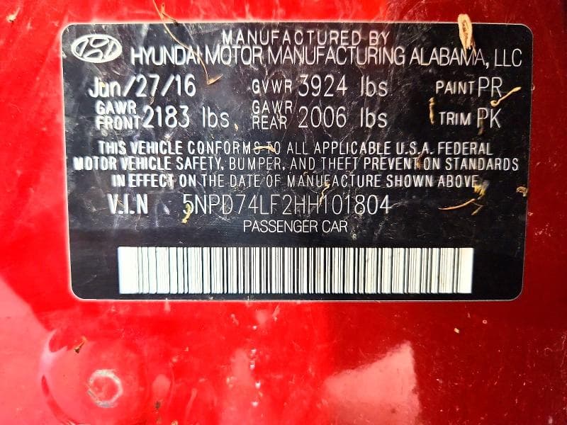 2017 HYUNDAI ELANTRA SE 12