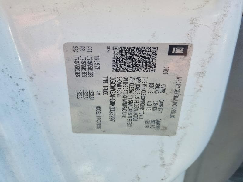 2019 CHEVROLET EXPRESS G2500 12