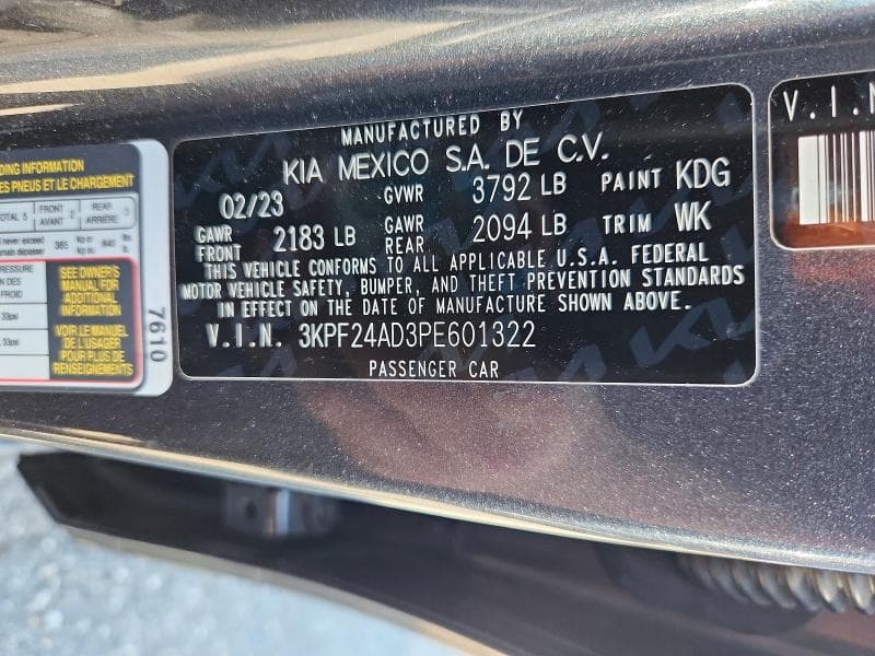 2023 KIA FORTE LXS 12