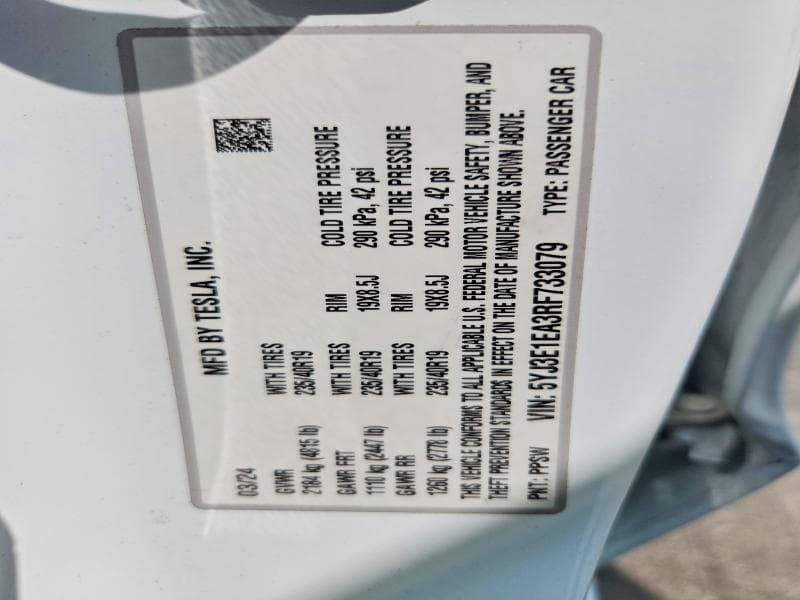 2024 TESLA MODEL 3 12