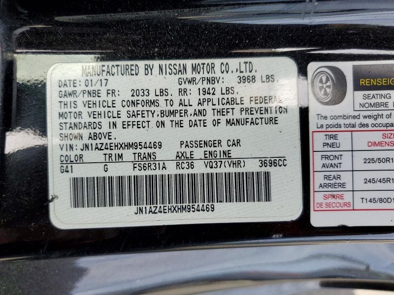 2017 NISSAN 370Z BASE 12