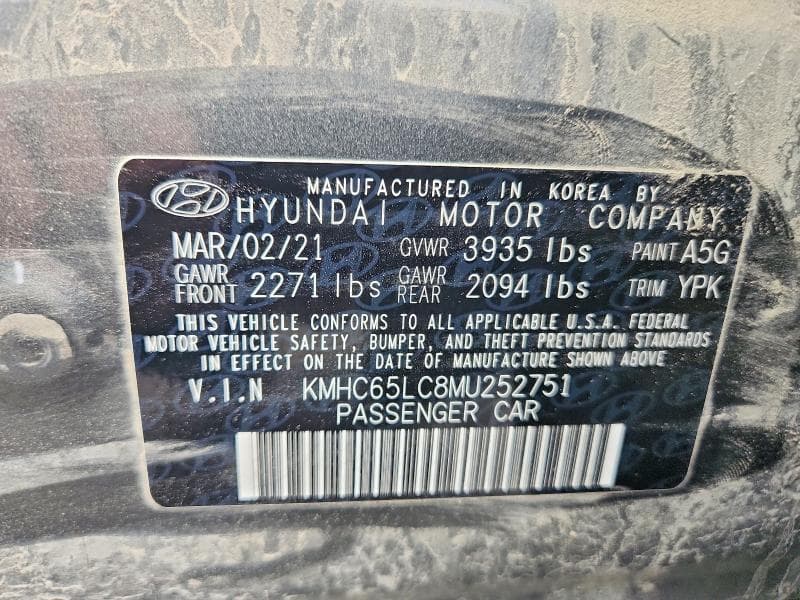 2021 HYUNDAI IONIQ BLUE 12
