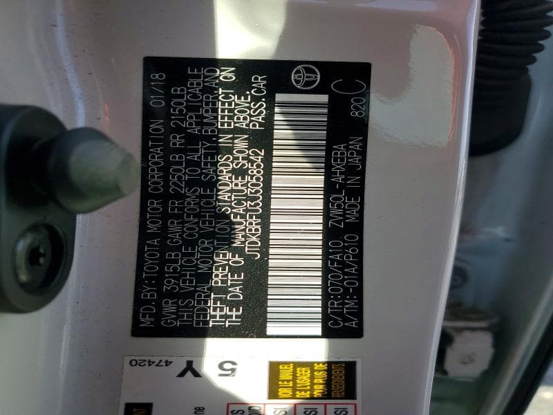 2018 TOYOTA PRIUS TWO 12