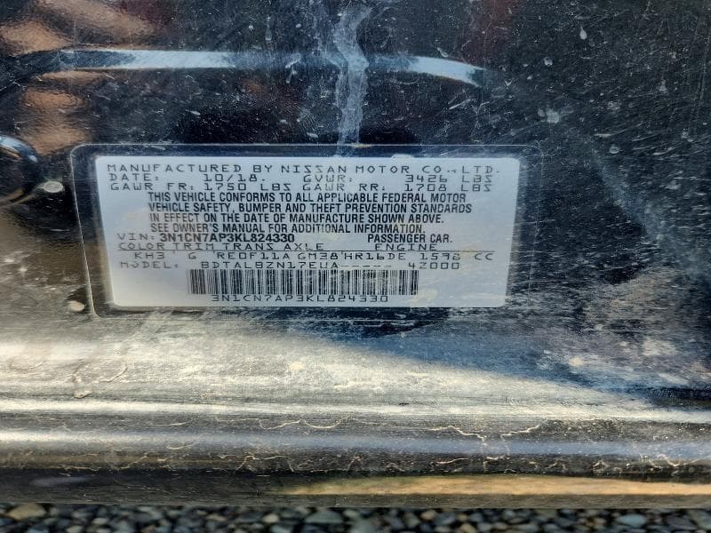 2019 NISSAN VERSA SV 13