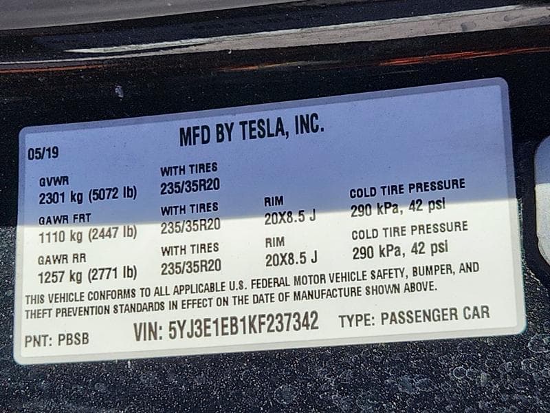2019 TESLA MODEL 3 12
