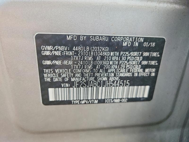 2018 SUBARU FORESTER 2.5I 13