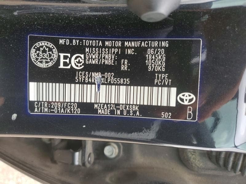 2020 TOYOTA COROLLA SE 12