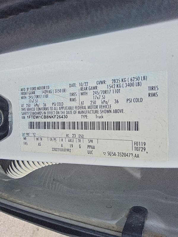 2022 FORD F150 SUPERCREW 12