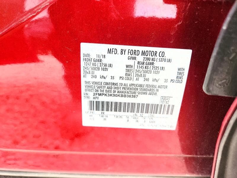 2019 FORD EDGE TITANIUM 12