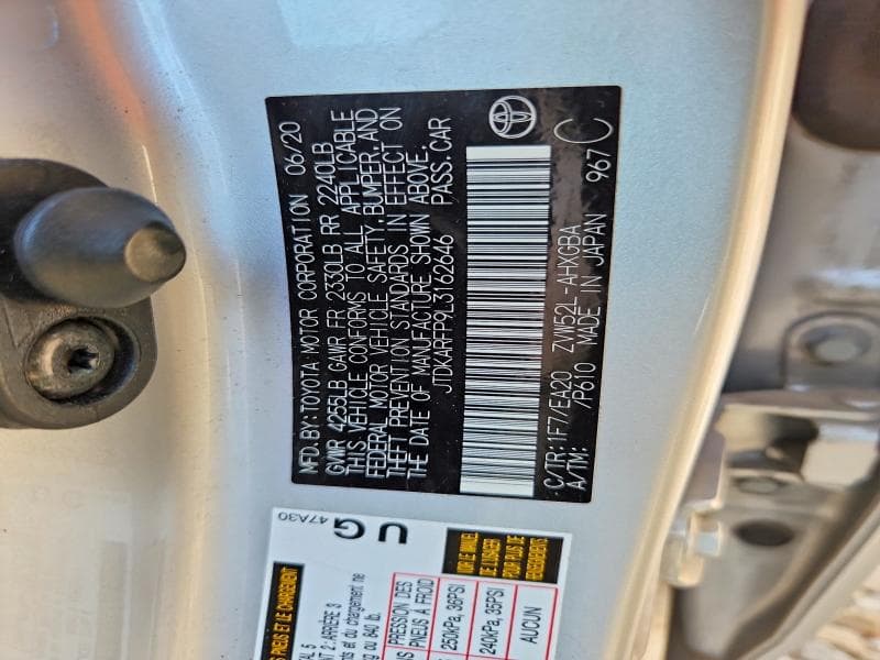 2020 TOYOTA PRIUS PRIME XLE 12