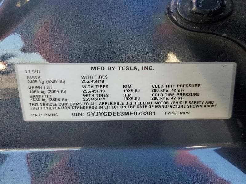2021 TESLA MODEL Y 12