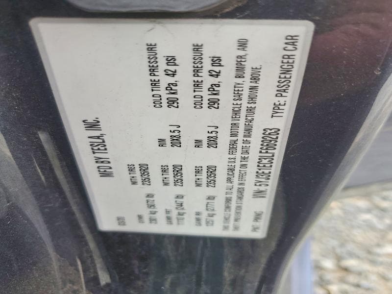 2020 TESLA MODEL 3 12