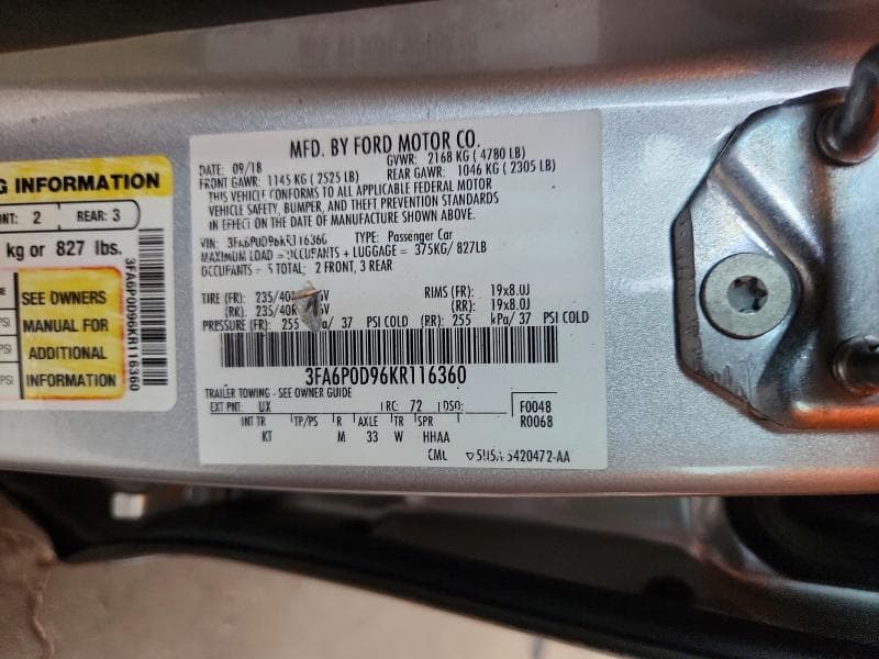 2019 FORD FUSION TITANIUM 12