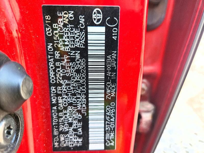2018 TOYOTA PRIUS TWO 12