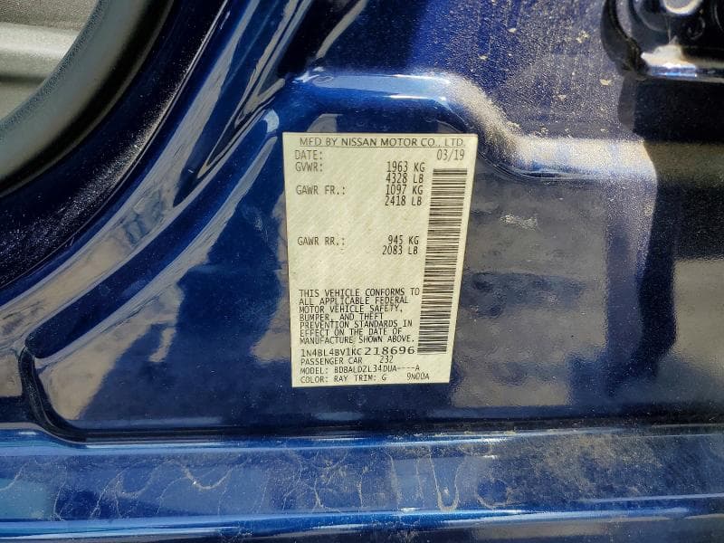 2019 NISSAN ALTIMA S 12