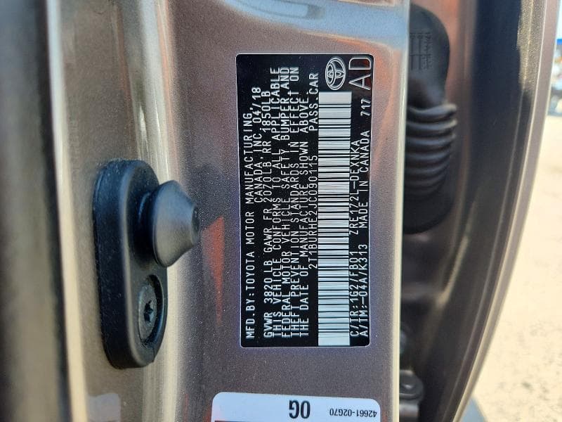 2018 TOYOTA COROLLA LE 13
