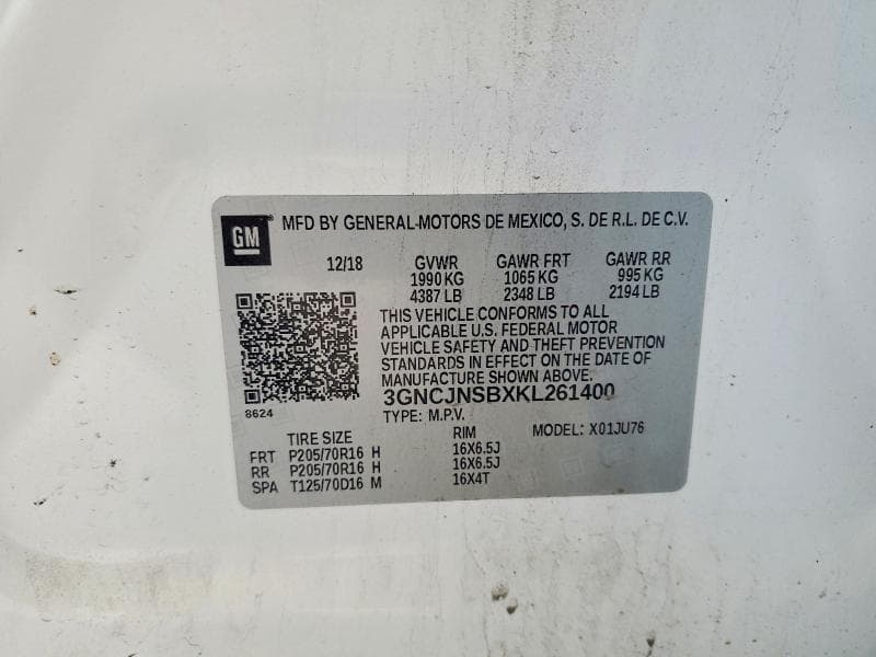2019 CHEVROLET TRAX LS 14