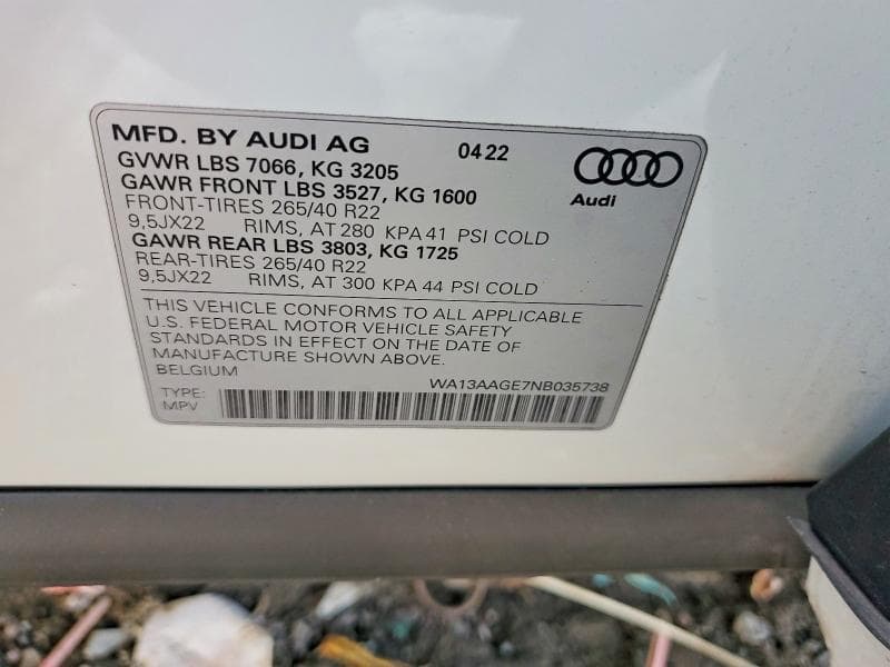 2022 AUDI E-TRON SPORTBACK PRESTIGE 13