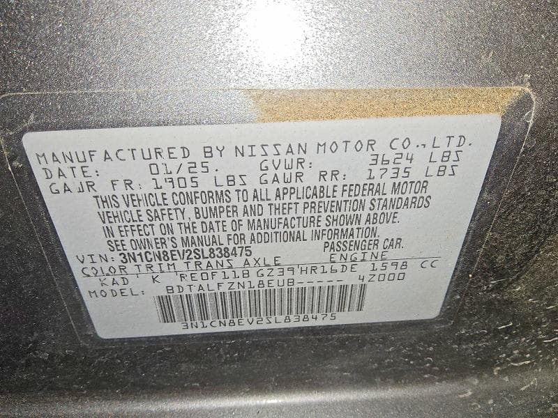 2025 NISSAN VERSA SV 12