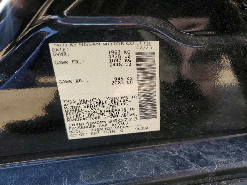 2023 NISSAN ALTIMA SV 12