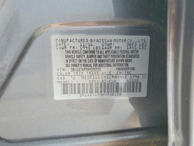 2017 NISSAN SENTRA S 12