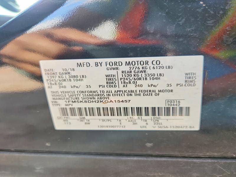 2019 FORD EXPLORER XLT 13
