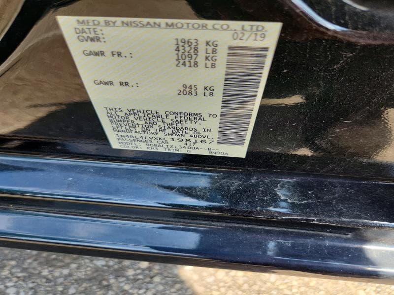 2019 NISSAN ALTIMA SL 12