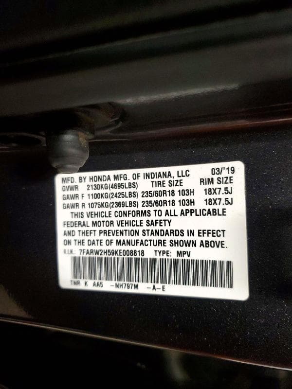 2019 HONDA CR-V EX 14