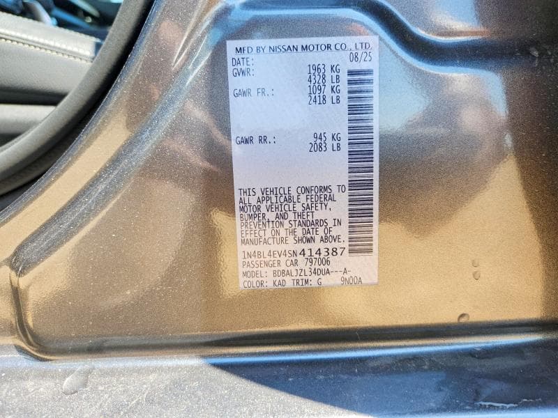 2025 NISSAN ALTIMA SL 13