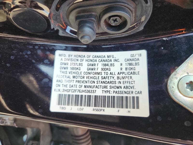 2018 HONDA CIVIC EX 12
