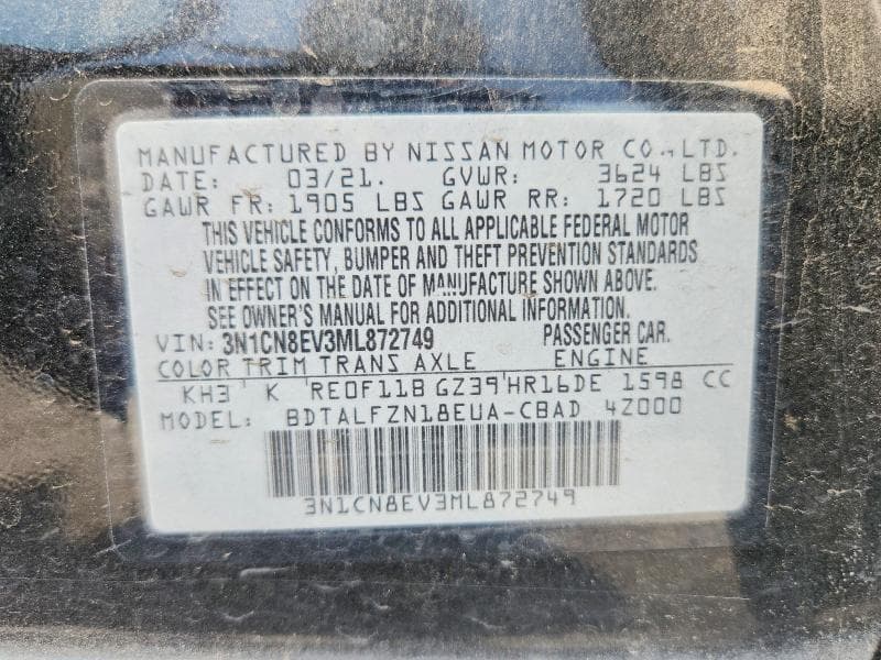 2021 NISSAN VERSA SV 12