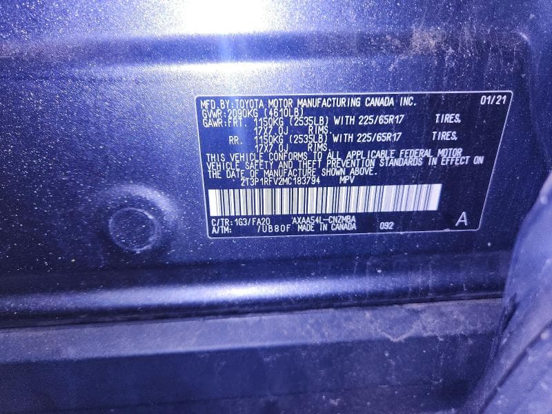 2021 TOYOTA RAV4 XLE 13