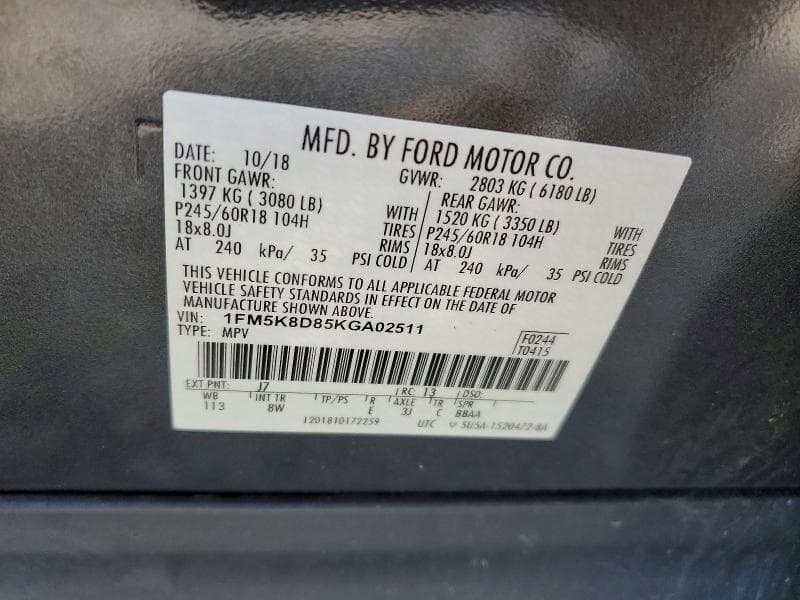 2019 FORD EXPLORER XLT 13