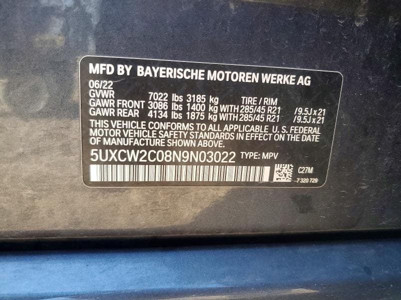 2022 BMW X7 XDRIVE40I 13