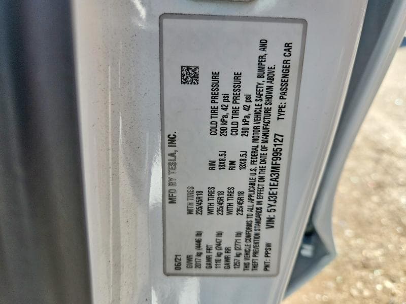2021 TESLA MODEL 3 12