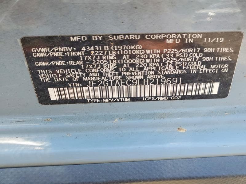 2020 SUBARU CROSSTREK PREMIUM 12