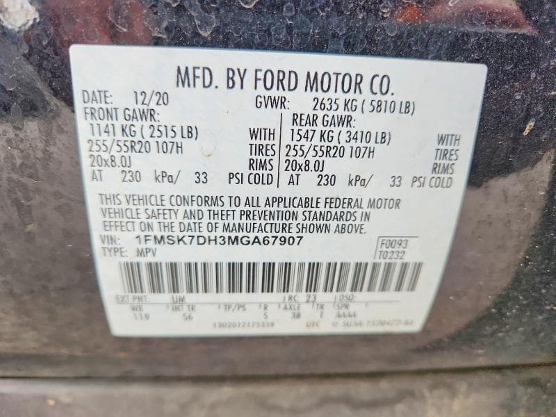 2021 FORD EXPLORER XLT 13