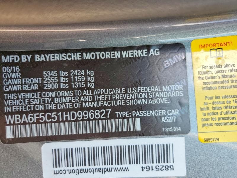 2017 BMW 650 I 12