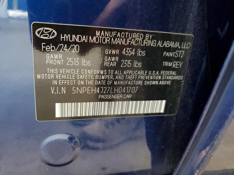 2020 HYUNDAI SONATA LIMITED 12