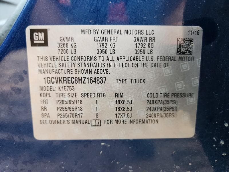 2017 CHEVROLET SILVERADO K1500 LT 12