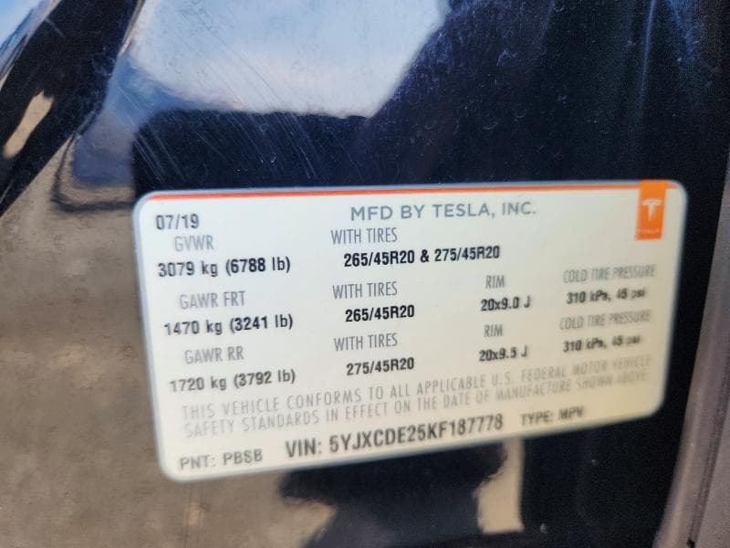 2019 TESLA MODEL X 13