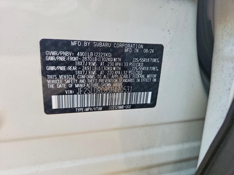 2025 SUBARU FORESTER LIMITED 13